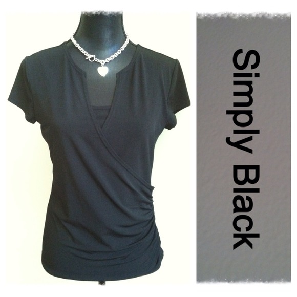 SOLD in Bundle - Black Top with Short Sleeves