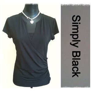 SOLD in Bundle - Black Top with Short Sleeves
