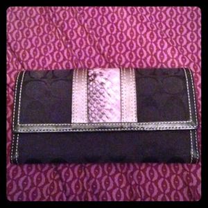 REDUCED Black Coach Wallet with snakeskin detail