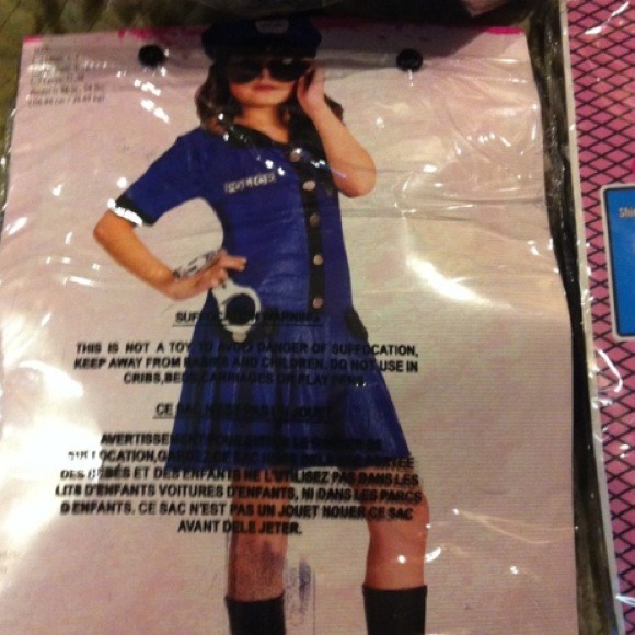 Girls police chief costume  Large