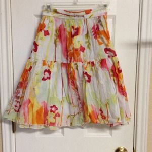 💗Colorful floral skirt w stretch waistband s XS💗
