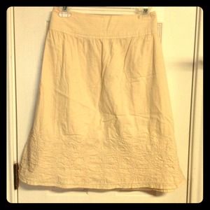 💗Beige a-line embroidered skirt w zipper sz 10💗