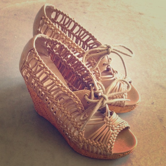 Nude Wedge Sandals