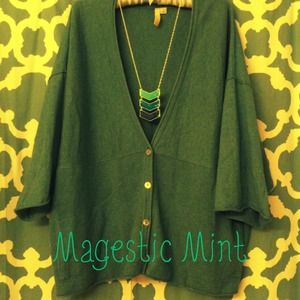 ❌Traded. Oversized Mint/Teal Sweater