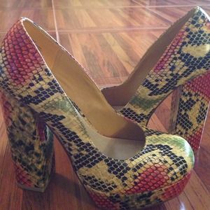 Multi colored uptown girl platforms