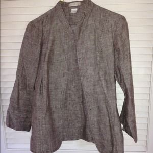 Brown linen skirt suit