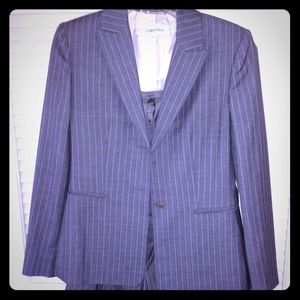 Grey Calvin Klein skirt suit
