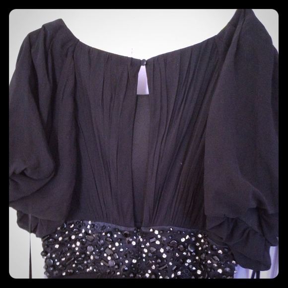 Evening long black gown dress