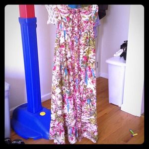Tube top floral maxi dress