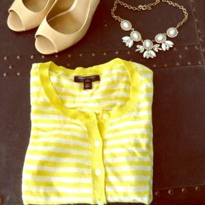 Banana Republic Yellow Striped Cardigan, PXS
