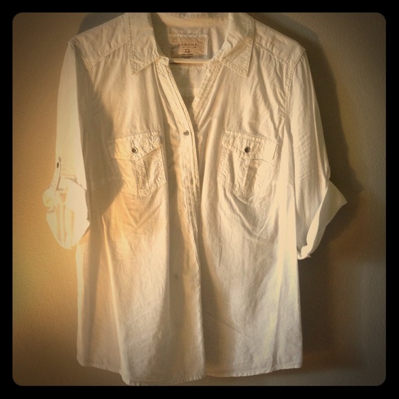 SOLD IN BUNDLE White camp shirt