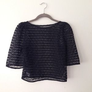 American Apparel lace puff sleeve blouse