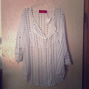 💕💕SOLD💕💕Akira white and blue star sheer blouse