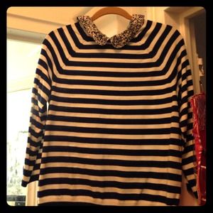 Jcrew patterned Peter Pan collar sweater!