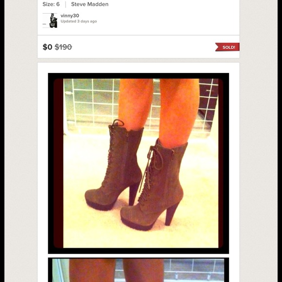 New! Steve Madden Olive Lace Up Boots!!