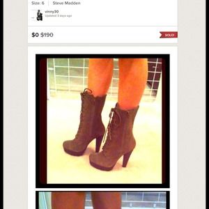 New! Steve Madden Olive Lace Up Boots!!