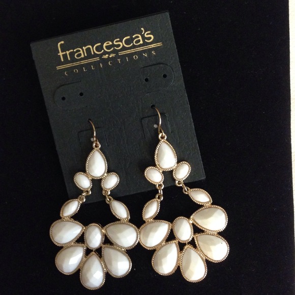 Francesca's white dangle earrings Christmas 🎁