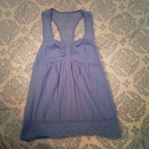 Blue lace racerback tank