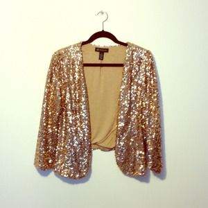 Classy INC Gold Sequin Jacket