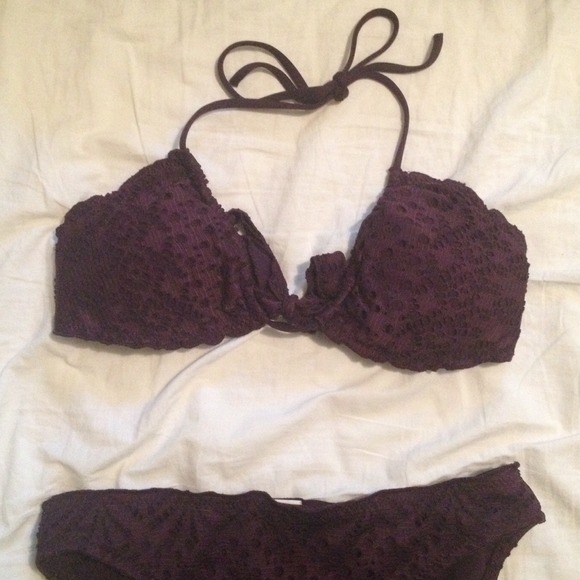 SOLD Locally. Mossimo purple crochet bikini - Picture 2 of 4