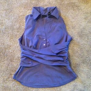 Fitted tank top w tie back and flattering front