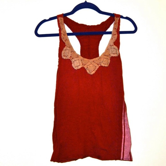 Free People Racerback Tank with Side Stripes