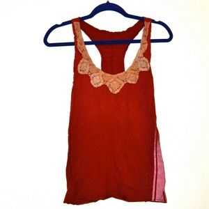 Free People Racerback Tank with Side Stripes