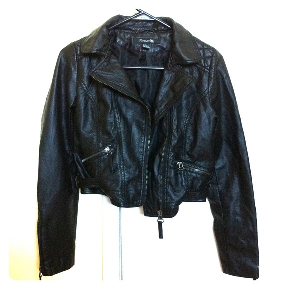 Forever 21 black leather jacket