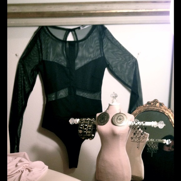 Black Mesh Leotard