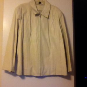 Genuine leather ivory jacket