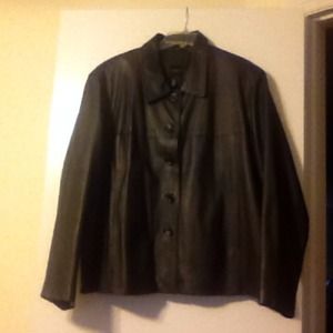 Black genuine leather jacket