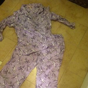🌀Traded🌀VS flannel PJ set. Purple with cherub a