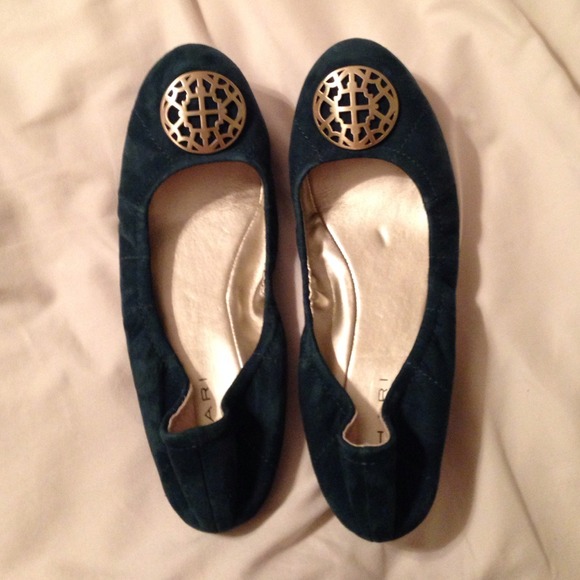 Teal Suede Tahari Flats