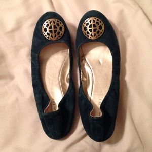 Teal Suede Tahari Flats