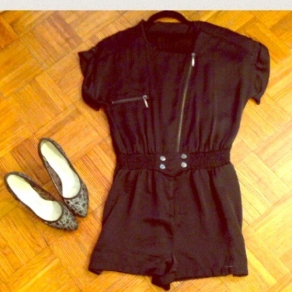 -Edgy Asymmetrical Zip Romper