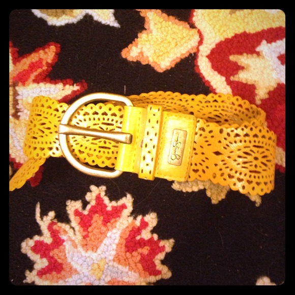 Jessica Simpson mustard yellow wide belt