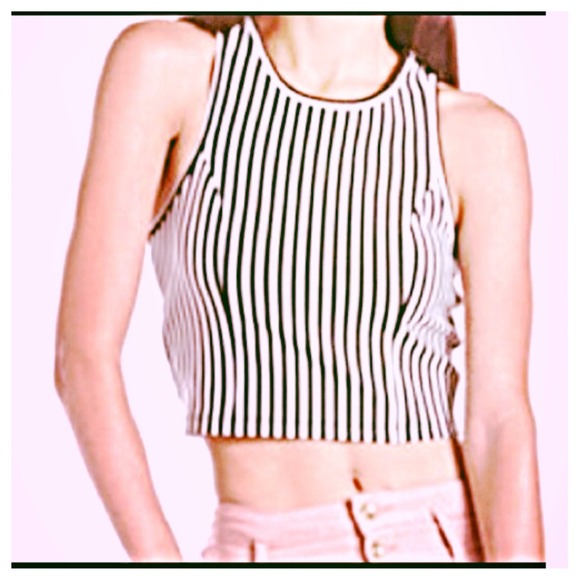 Racerback Striped Crop Top