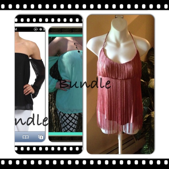 Fringe tank, mint & black blouse