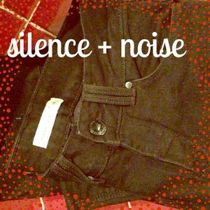 Silence + Noise: Black distressed denim.