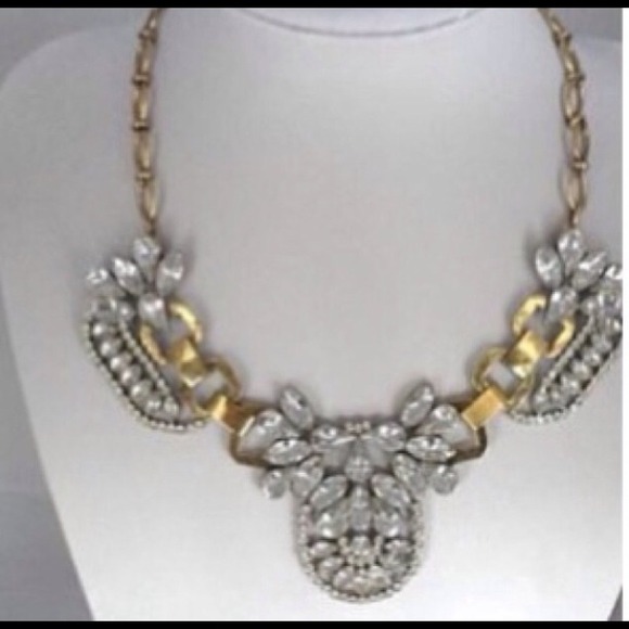 Clear bubble gold crystal necklace