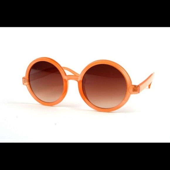 Vintage Retro  orange round sunglasses