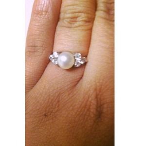 💯 pearl sterling silver ring