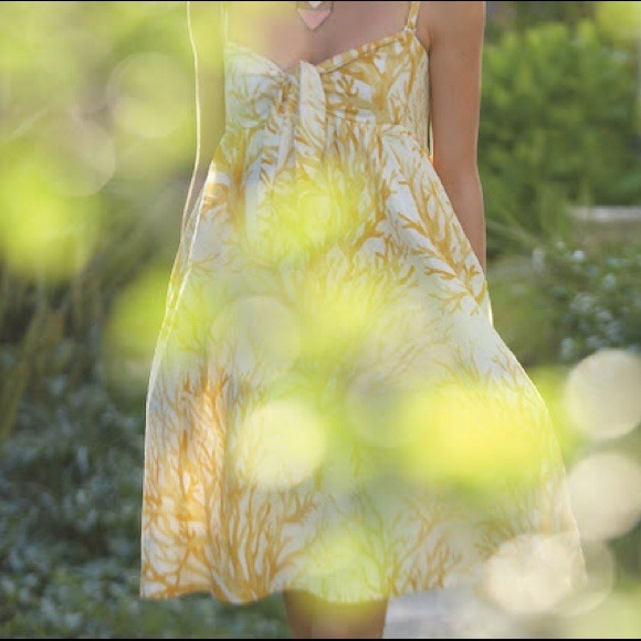 Anthropologie Dresses & Skirts - Anthropologie HD in Paris yellow coral print dress