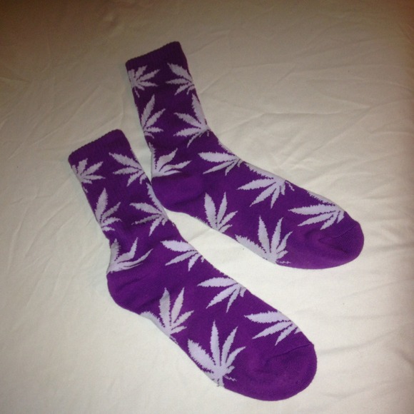 HUFF Purple and white socks