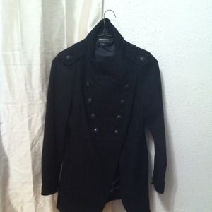 Military style black coat