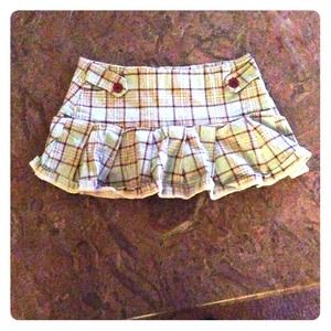 pleated mini skirt turquoise brown