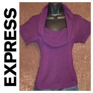 Express 🍂Purple Cowl Neck ShortSleeve Sweater 🍁