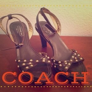 Coach Leather Roxie Heel