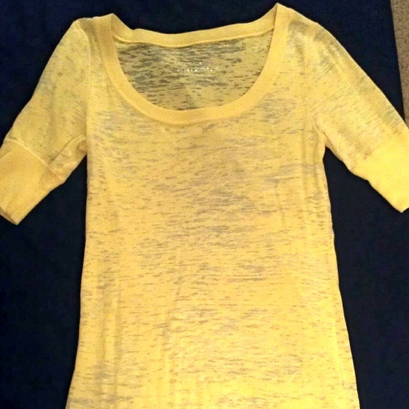 Yellow See-Through Mesh Top