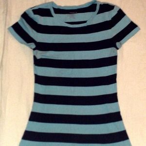Striped Light Blue Dark Blue T Shirt